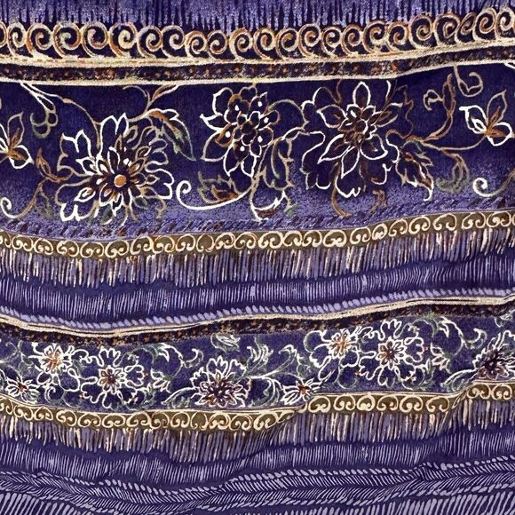 Vtg 90s Faux Wrap Midi Skirt Matching Set 14 Purple Floral Vacation Granny Artsy - Picture 11 of 15